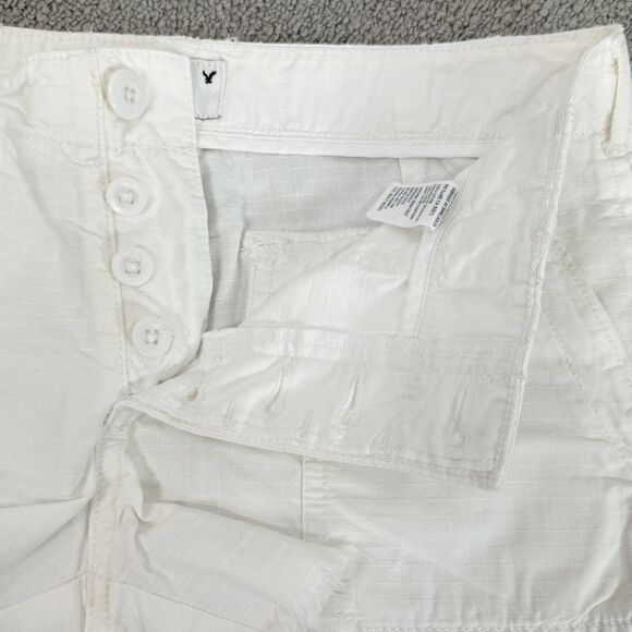 American Eagle Outfitters Raw Edge Button Fly Shorts White Size 00 - Picture 5 of 10